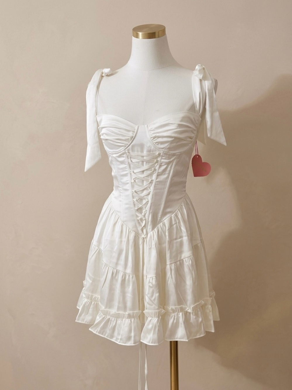 NWT Sugar Thrillz Dolls Kill Holding Court Lace Up Satin Mini Dress Small